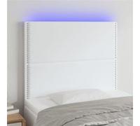 Hoofdbord LED 100x5x118/128 cm kunstleer wit3122369