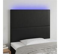 Hoofdbord LED 100x5x118/128 cm kunstleer zwart3122228