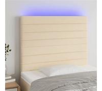 Tête de Lit à LED Meuble de Chambre à Coucher Accessoire de Lit Simple Tête de Cadre de Lit Intérieur Crème 100x5x118/128 cm Tissu