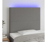 Vidaxl Tête De Lit À Led Gris Foncé 100x5x118/128 Cm Tissu Gris