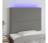 Vidaxl Tête De Lit À Led Gris Foncé 100x5x118/128 Cm Tissu Gris