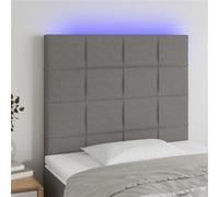 Vidaxl Tête De Lit À Led Gris Foncé 100x5x118/128 Cm Tissu Gris