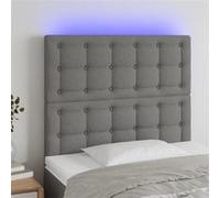 vidaXL Hoofdbord LED 100x5x118/128 cm stof donkergrijs3122849 Gris foncé G
