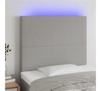 vidaXL Hoofdbord LED 100x5x118/128 cm stof lichtgrijs3122134 Gris clair G