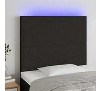 Vidaxl Tête De Lit À Led Noir 100x5x118/128 Cm Tissu Noir
