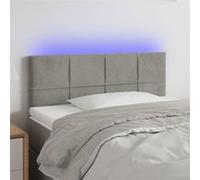 Tête de Lit à LED Meuble de Chambre à Coucher Accessoire de Lit Simple Tête de Cadre de Lit Intérieur Gris Clair 100x5x78/88 cm Velours