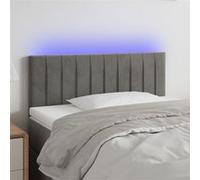 Hoofdbord LED 100x5x78/88 cm fluweel lichtgrijs3121892