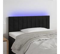 Tête de Lit à LED Meuble de Chambre à Coucher Accessoire de Lit Simple Tête de Cadre de Lit Intérieur Noir 100x5x78/88 cm Velours