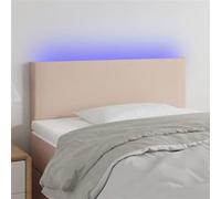 vidaXL Hoofdbord LED 100x5x78/88 cm kunstleer cappuccinokleurig3121421 Marron G