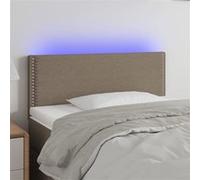 Tête de Lit à LED Meuble de Chambre à Coucher Accessoire de Lit Simple Tête de Cadre de Lit Intérieur Taupe 100x5x78/88 cm Tissu