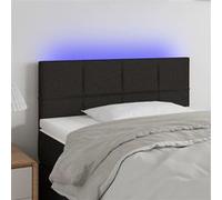 Hoofdbord LED 100x5x78/88 cm stof zwart3121604