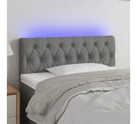 Tête de Lit à LED Gris Clair 200x7x78/88 cm Tissu Meuble de Chambre vidaXL
