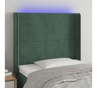 vidaXL Hoofdbord LED 103x16x118/128 cm fluweel donkergroen3123813 Vert G