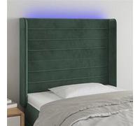 Hoofdbord LED 103x16x118/128 cm fluweel donkergroen3124233