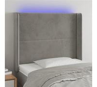 3123950 vidaXL Tête de lit à LED Gris clair 103x16x118-128 cm Velours