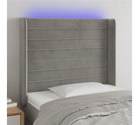 Vidaxl Tête De Lit À Led Gris Clair 103x16x118/128 Cm Velours Gris