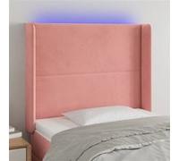 Hoofdbord LED 103x16x118/128 cm fluweel roze3123955