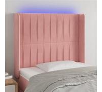 vidaXL Hoofdbord LED 103x16x118/128 cm fluweel roze3124333 Rose G