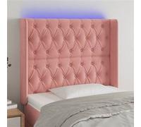 Hoofdbord LED 103x16x118/128 cm fluweel roze3124431