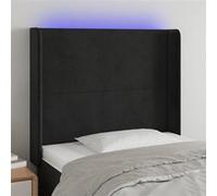 Hoofdbord LED 103x16x118/128 cm fluweel zwart3123812