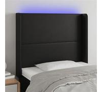 Vidaxl Tête De Lit À Led Noir 103x16x118/128 Cm Similicuir Noir