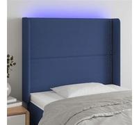 Hoofdbord LED 103x16x118/128 cm stof blauw3123904