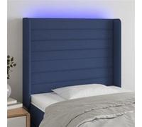 Vidaxl Tête De Lit À Led Bleu 103x16x118/128 Cm Tissu Bleu