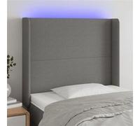 Vidaxl Tête De Lit À Led Gris Foncé 103x16x118/128 Cm Tissu Gris