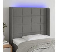 Hoofdbord LED 103x16x118/128 cm stof donkergrijs3124039