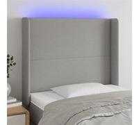 Vidaxl Tête De Lit À Led Gris Clair 103x16x118/128 Cm Tissu Gris