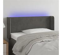 Vidaxl Tête De Lit À Led Gris Foncé 103x16x78/88 Cm Velours Gris
