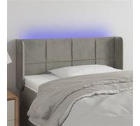Hoofdbord LED 103x16x78/88 cm fluweel lichtgrijs3123278