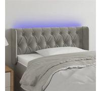 Hoofdbord LED 103x16x78/88 cm fluweel lichtgrijs3123614
