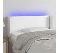 vidaXL Hoofdbord LED 103x16x78/88 cm kunstleer wit3123181 Blanc G