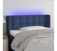 Vidaxl Tête De Lit À Led Bleu 103x16x78/88 Cm Tissu Bleu