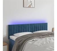 vidaXL Tête de lit à LED 3121902 – 144x5x78/88 cm Velours Bleu foncé
