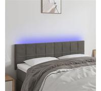 vidaXL Hoofdbord LED 144x5x78/88 cm fluweel donkergrijs3121661 Gris foncé G