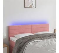 vidaXL Hoofdbord LED 144x5x78/88 cm fluweel roze3121805 Rose G