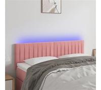 vidaXL Tête de lit à LED en velours 144x5x78/88 cm Rose