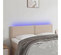 vidaXL Hoofdbord LED 144x5x78/88 cm kunstleer cappuccinokleurig3121567 Marron G