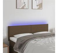 Vidaxl Tête De Lit À Led Marron Foncé 144x5x78/88 Cm Tissu Marron