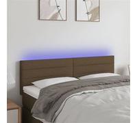 Vidaxl Tête De Lit À Led Marron Foncé 144x5x78/88 Cm Tissu Marron