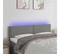 vidaXL Tête de Lit à LED Meuble de Chambre à Coucher Accessoire de Lit Double Tête de Cadre de Lit Intérieur Gris Foncé 3121471