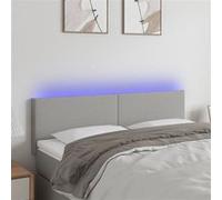 Vidaxl Tête De Lit À Led Gris Clair 144x5x78/88 Cm Tissu Gris
