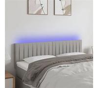 Hoofdbord LED 144x5x78/88 cm stof lichtgrijs3121848