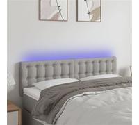 Hoofdbord LED 144x5x78/88 cm stof lichtgrijs3122044