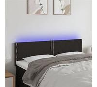 Hoofdbord LED 144x5x78/88 cm stof zwart3121472