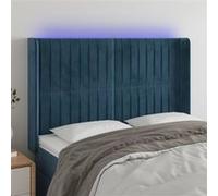 vidaXL Hoofdbord LED 147x16x118/128 cm fluweel donkerblauw3124338 Bleu G