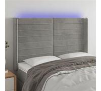 Vidaxl Tête De Lit À Led Gris Clair 147x16x118/128 Cm Velours Gris