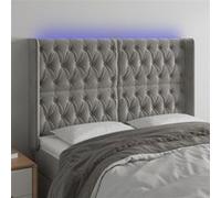 Tête de Lit à LED Gris Foncé 163x16x78/88 cm Velours Meuble de Chambre vidaXL